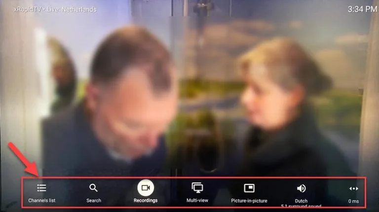 IPTV player settings screen on Firestick used to clear cache and tune buffer