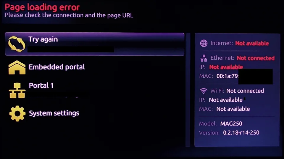 MAG box ethernet port and router LAN lights showing an active link